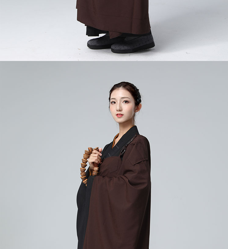 汇火 五戒缦衣菩萨戒曼衣搭衣海青居士服男女套装 木兰色五戒曼衣 42