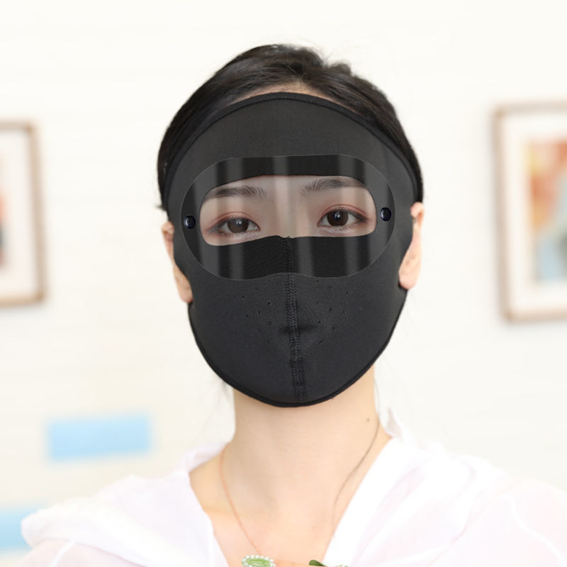 防晒口罩全脸夏季防晒口罩夏季面罩新镜片款冰丝防晒口罩女夏季骑行遮