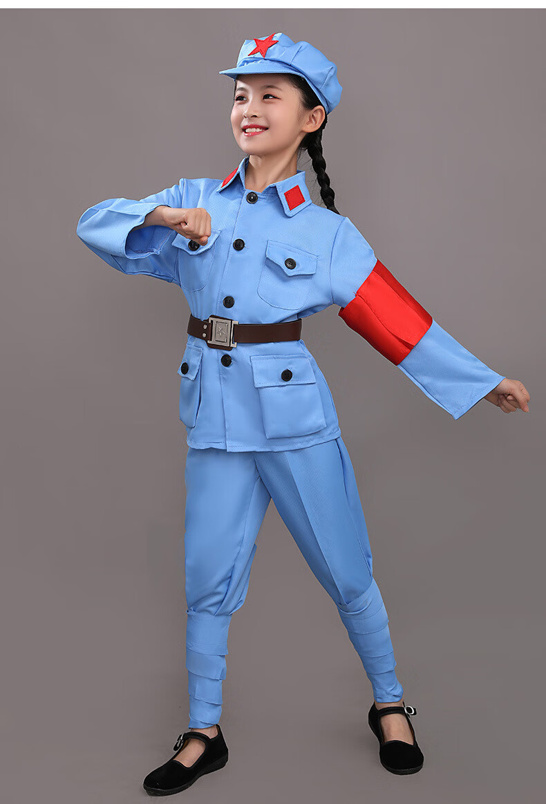 释延振儿童红军演出服八路军小红军衣服新四军抗战国庆朗诵比赛服装红