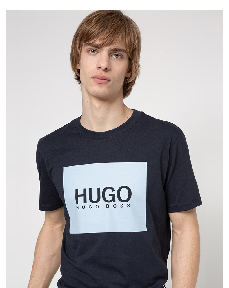 hugoboss雨果博斯男士春夏款logo印花常规版纯棉短袖t恤428xs
