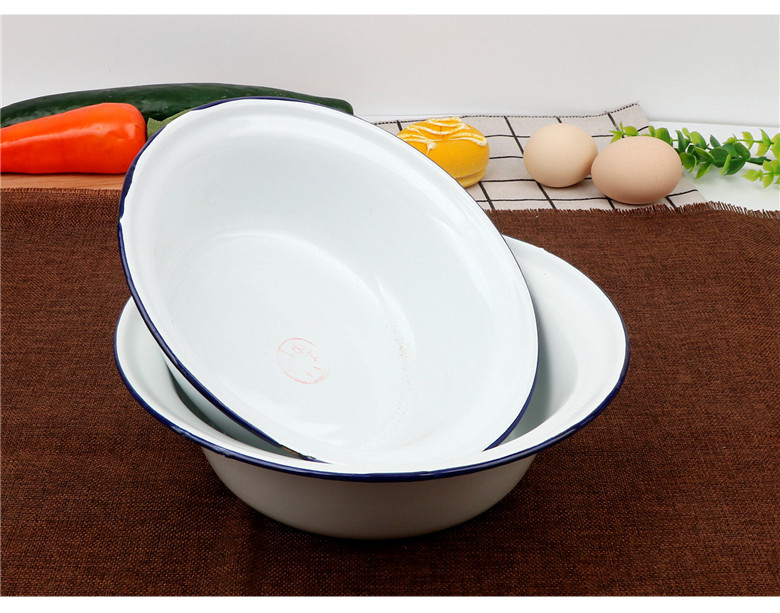 老式搪瓷碗搪瓷饭盆老式怀旧盆子汤碗汤盆1424cm多尺寸搪瓷饭碗14cm