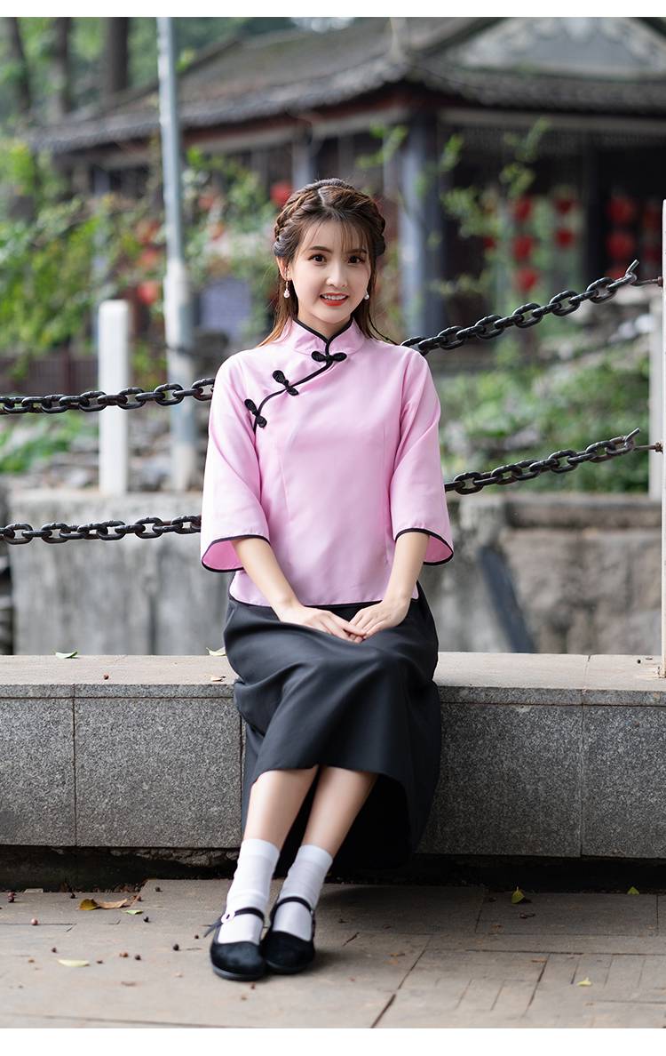民国学生装女五四青年装民国风女装中山装男班服舞台表演合唱服装