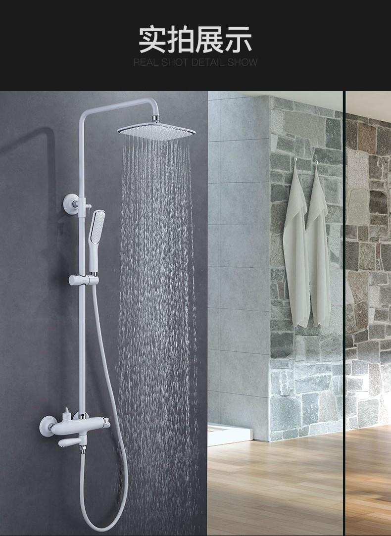 潜水艇淋浴花洒套装大溪地花洒黑色卫浴手持喷头增压酒店明装多功能挂