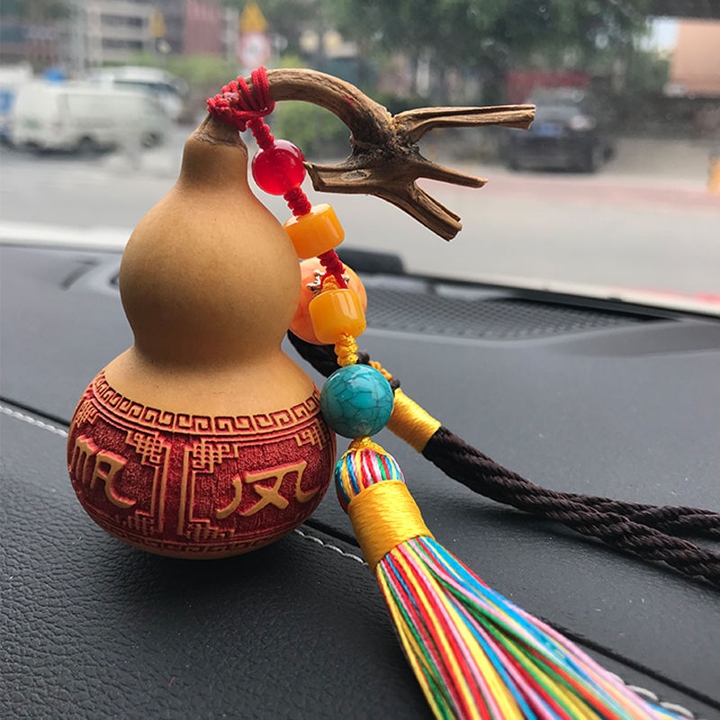 小米mi生态同款车载葫芦挂件平安车挂天然手捻葫芦雕刻把玩一路平安