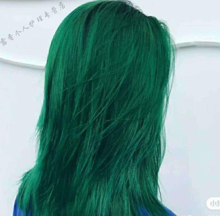 闷青色墨绿青木棕色染发膏染发剂非性在家自己染头发颜色膏 蓝绿色