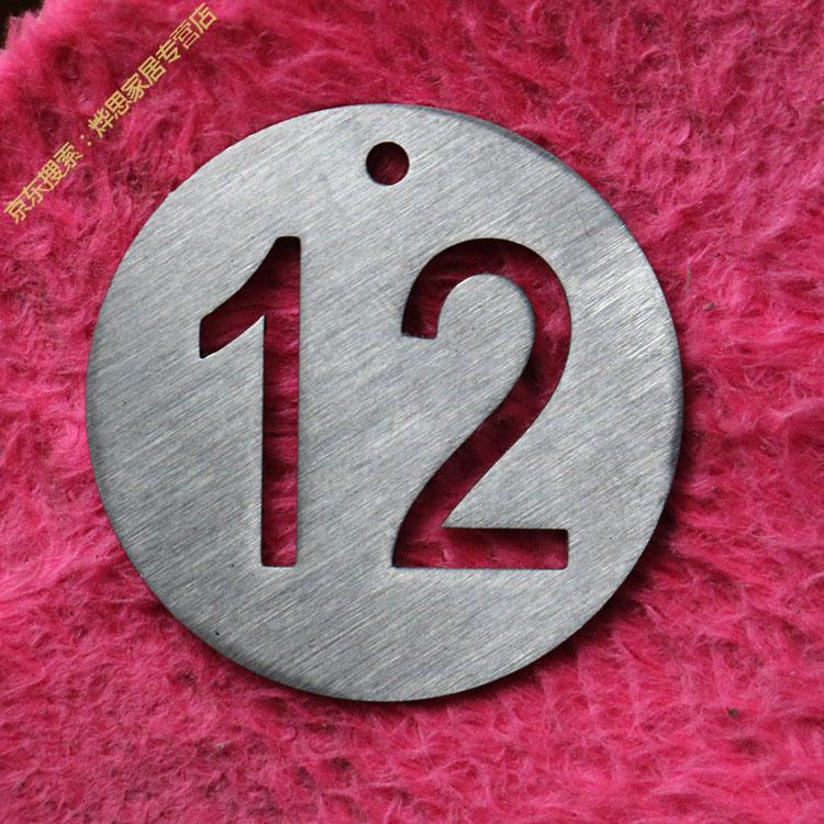 工艺:大型光纤激光切割 常规:23mm  30mm  40mm  50mm圆牌数字,厚度1