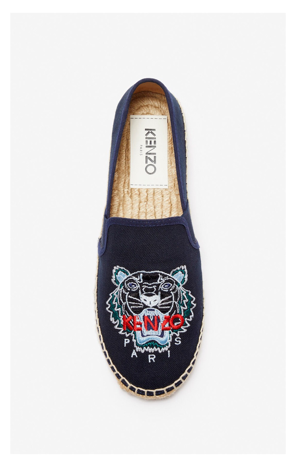 kenzo高田贤三女鞋新款织物虎头刺绣图案编织鞋平底草编鞋女士休闲鞋2