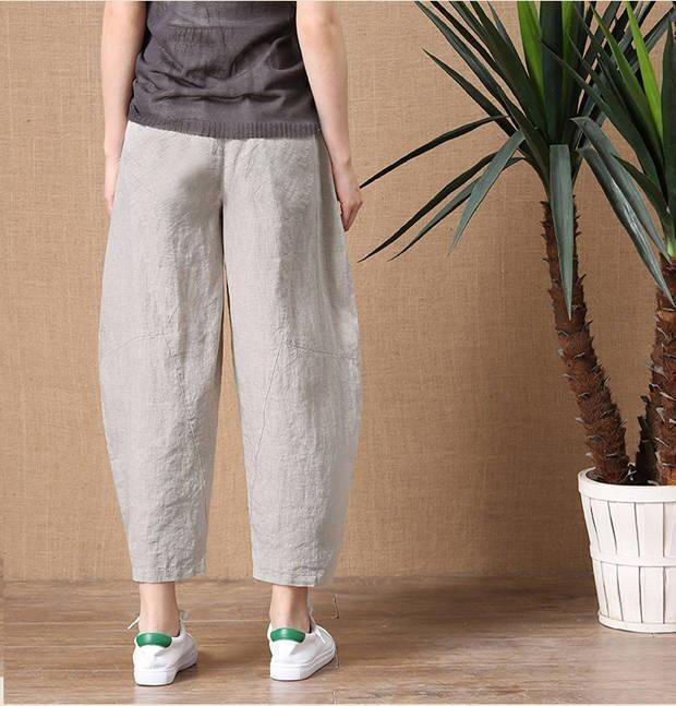 2021夏天新款棉麻长裤女宽松大码阔腿裤大裤腿高腰百搭亚麻裤藏蓝色l