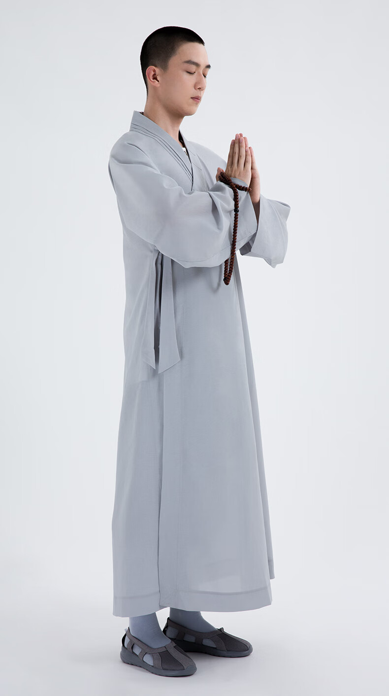 [出家人]僧人服装夏季薄款麻纱长褂佛教男女款僧衣僧服海青大褂长衫