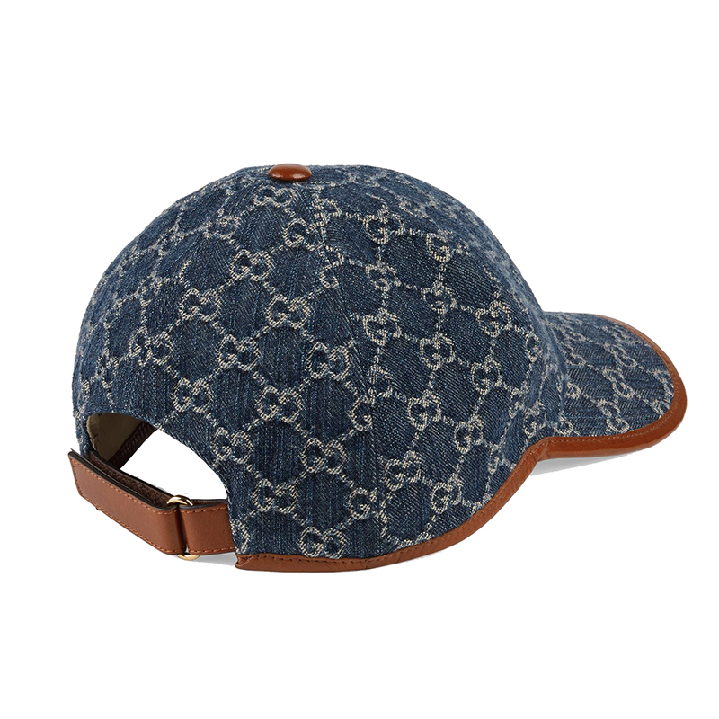 【包税】gucci/古驰 2021年新款男士蓝色牛仔布帽子 6562064hac34264