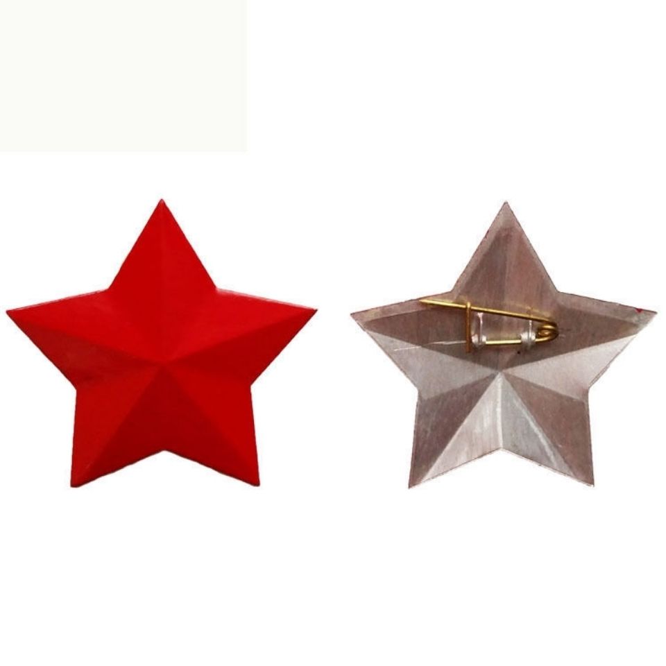 艾墨菲铝制烤漆红五角星徽章帽徽帽章胸针复古怀旧5角红色金属像章2