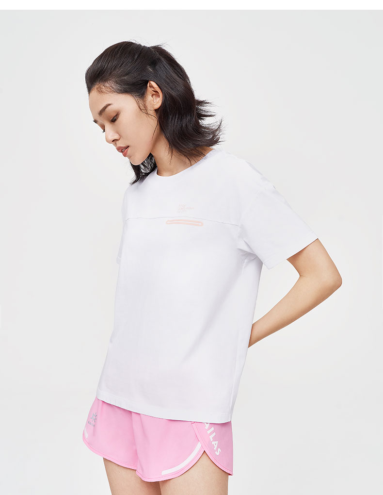 凯乐石户外休闲运动衫春夏速干t恤女圆领短袖2.0升级棉t功能t 亮白 s