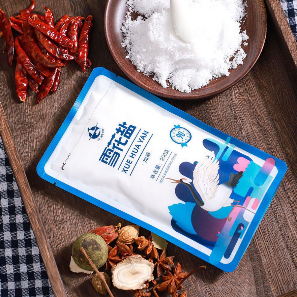 云鹤牌盐 【新品】云鹤牌雪花盐200g/袋 加碘盐炒菜腌制食用盐厨房