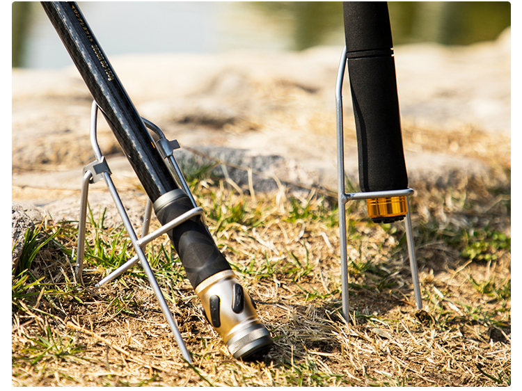 竿架手竿支架不锈钢抛竿架子 超简易地插5组装【图片 价格 品牌 报价