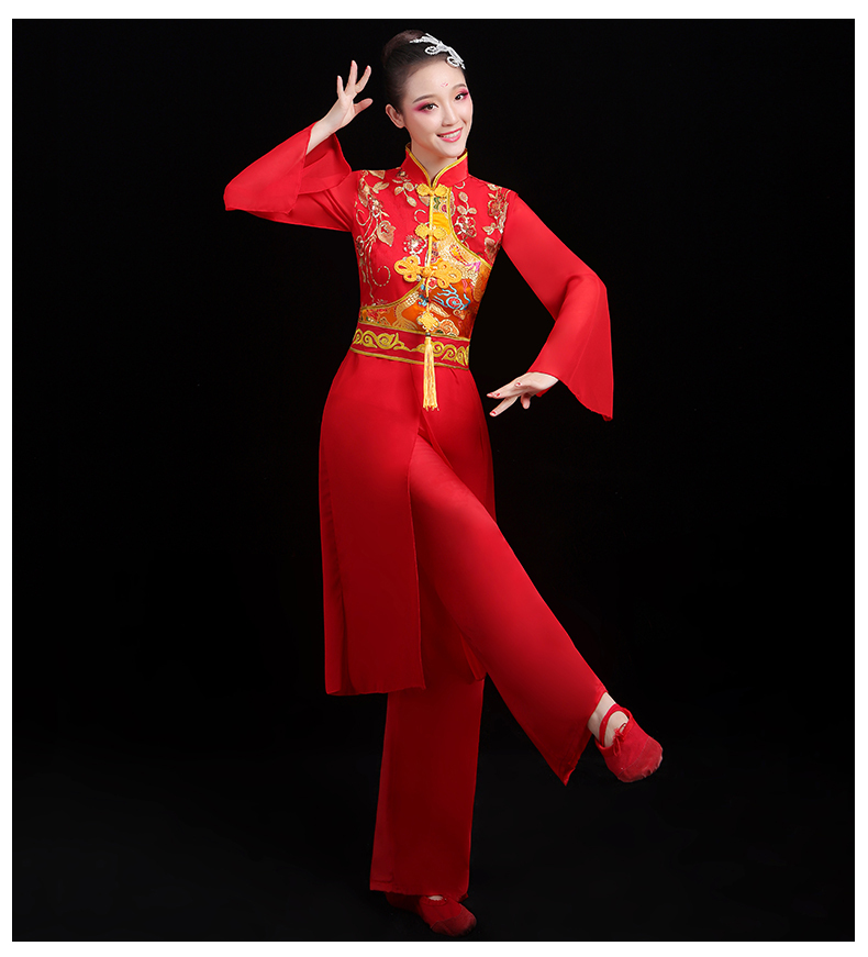 服新打鼓服装男女中国风腰鼓威风表演服舞龙水鼓舞蹈服女款送头饰s