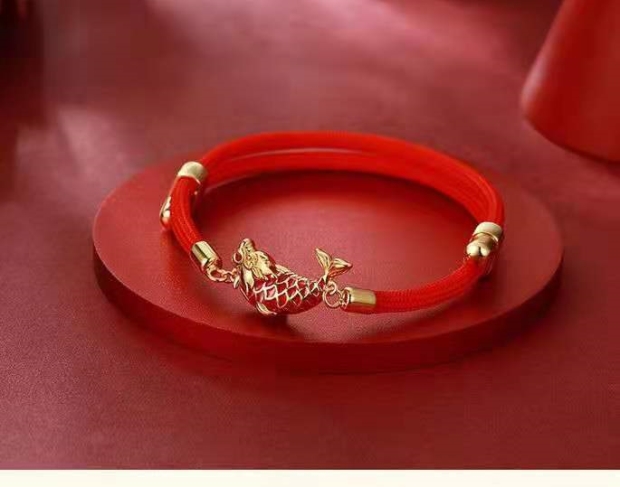 锦鲤手链红绳鳌鱼手绳男女友情侣闺蜜手链礼物鳌鱼手链红绳