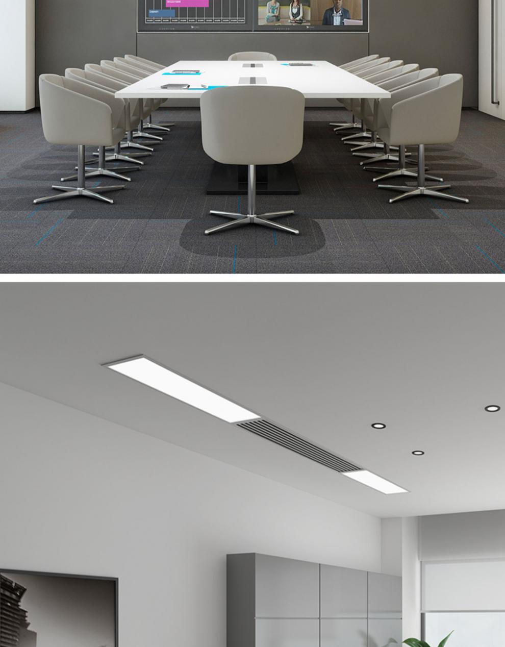 嵌入式led长条灯现代简约办公室写字楼吊顶灯过道车库走廊暗装灯9010