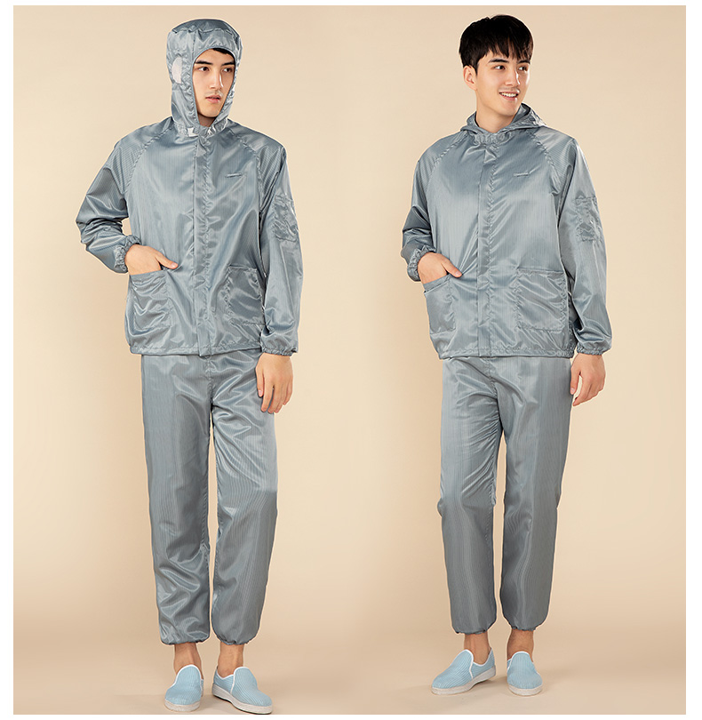 无尘服连体分体男士防尘衣服服工业粉尘连帽防灰尘套装定制款分体蓝色