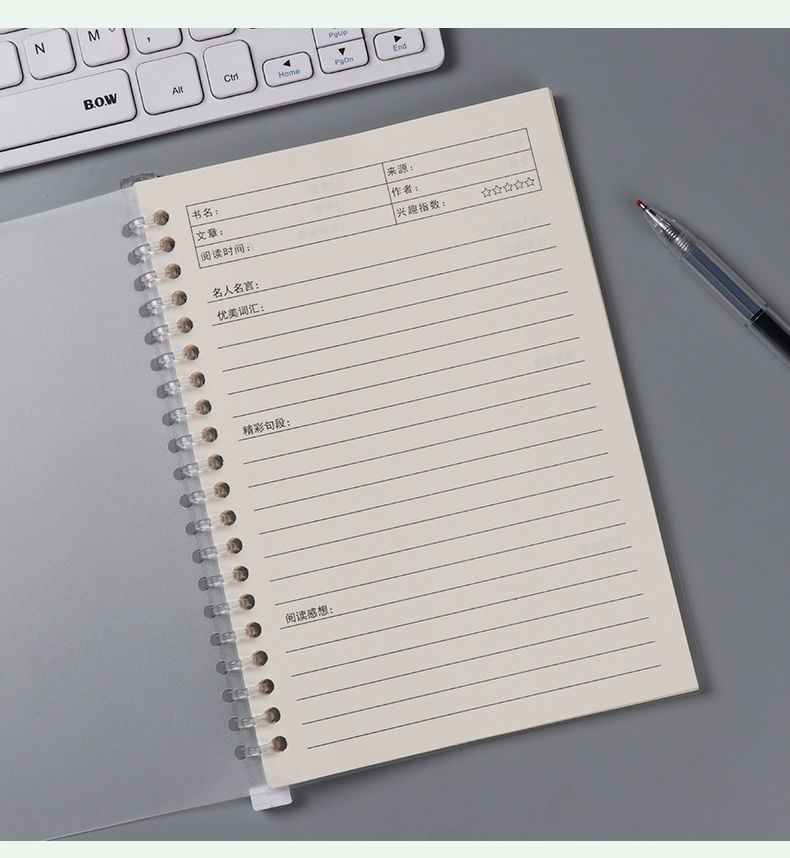 pp手写活页读书笔记小学生摘抄本专用本好词好句阅读笔记本记录本文谷