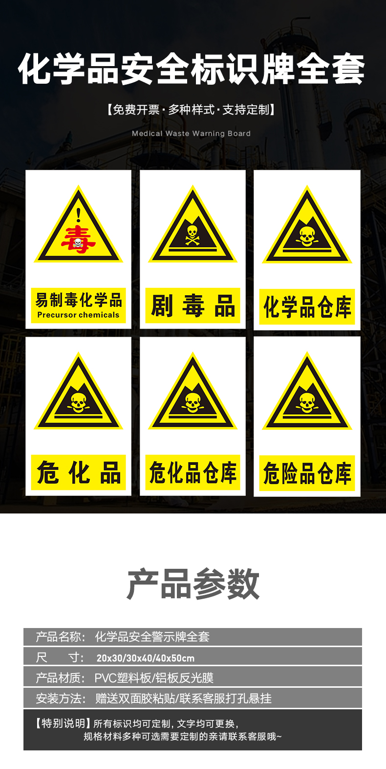 提示牌 警示牌 牌子 贴纸 危险品 化学品 危化品剧毒品标识 化学仓库
