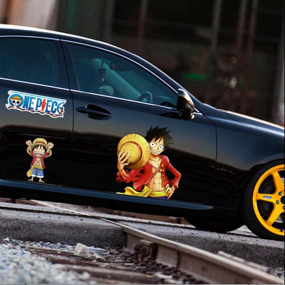 海贼王车贴卡通动漫车门贴创意个性路飞霸气车身改装装饰汽车贴纸路飞
