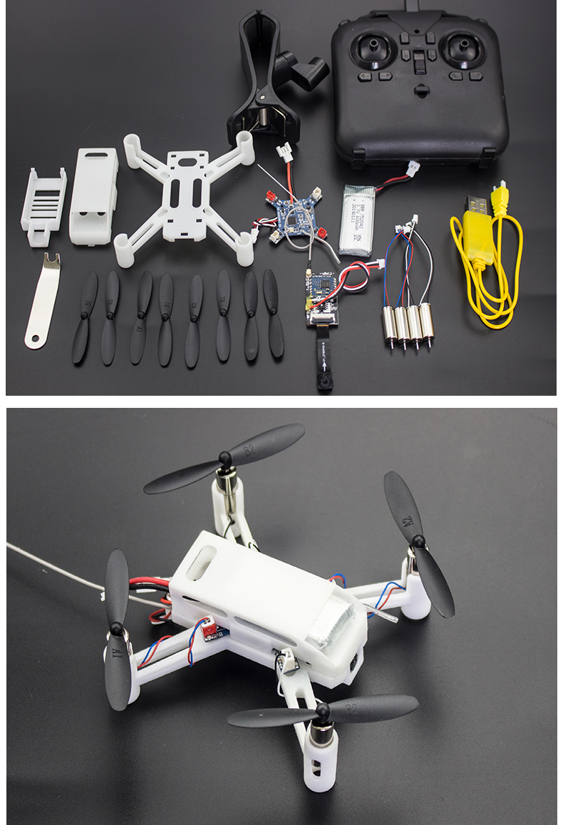 航模遥控器套装小四轴飞行器diy配件主板迷你组装无人机教学生课堂