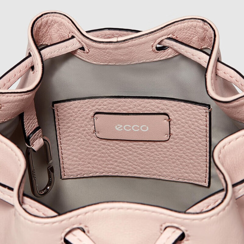 ecco爱步女包textureblock简约大容量斜挎水桶包 雕塑 粉色【图片