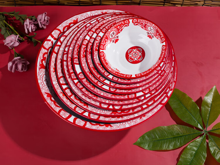 搪瓷盆洗脸盆加厚加厚搪瓷盆红色厨房汤盆洗菜盆和面饭店汤碗老式婚庆