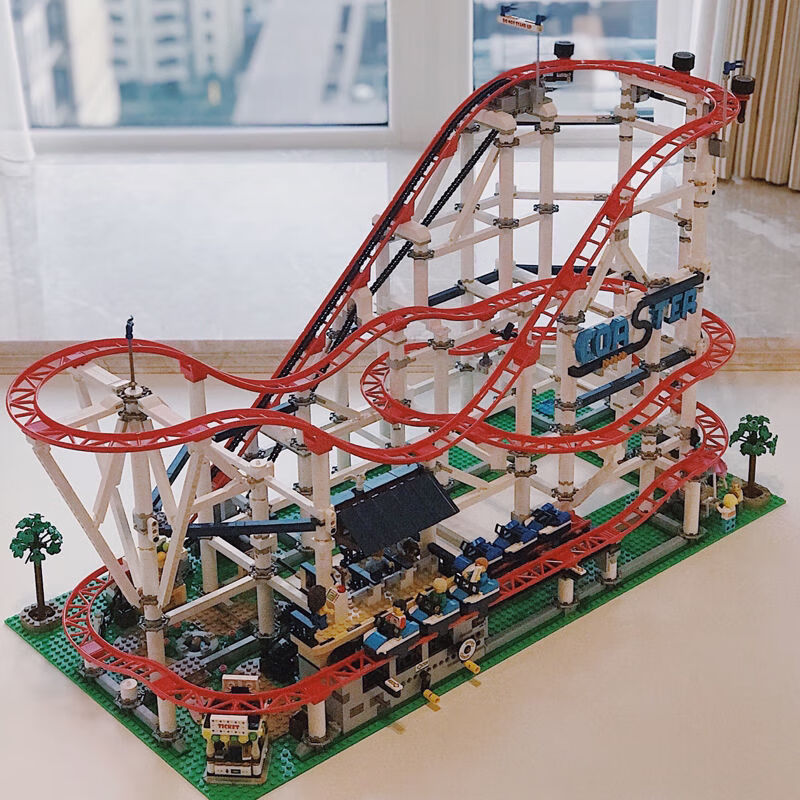 儿童积木拼装玩具 高难度10261大型过山车 游乐场积木同款游乐园街景