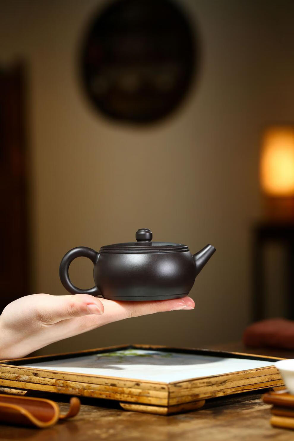 紫砂壶宜兴诚招徐峰黑朱泥井栏茶壶茶具一件定制 黑朱泥 井栏 徐峰