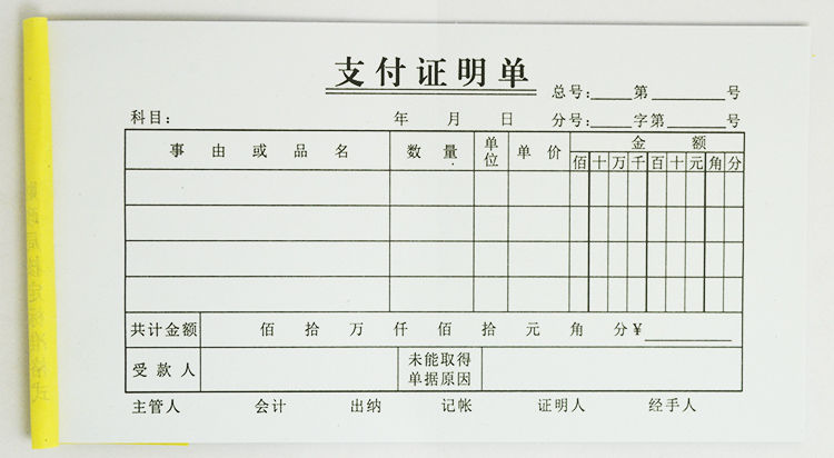 支付证明单费用报销单财务专用标准广州48k会计凭证借支单据 现金支出
