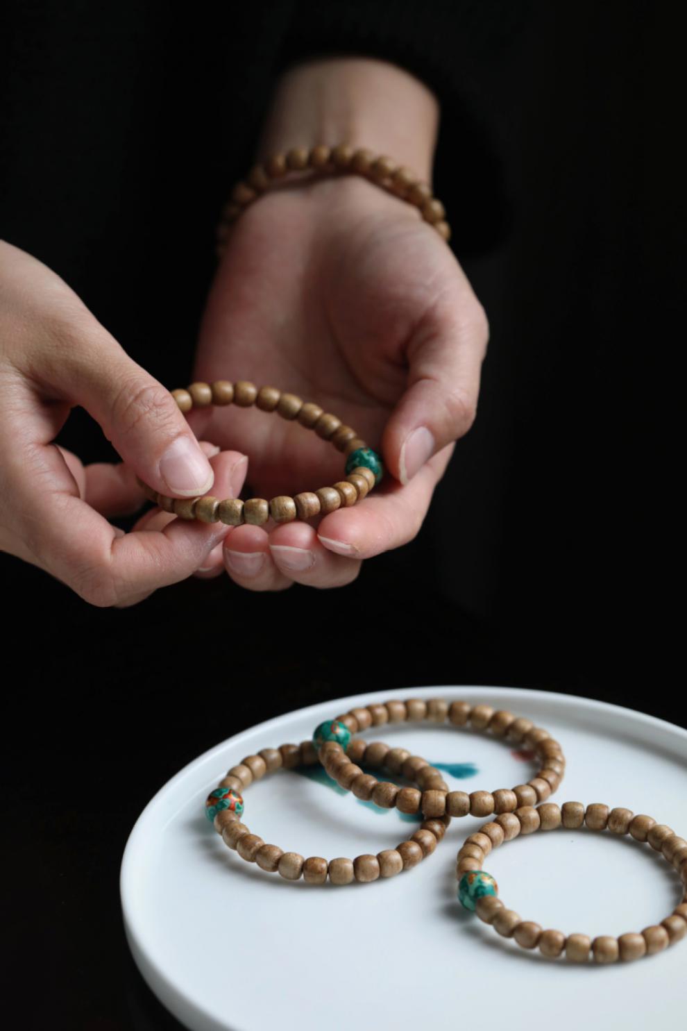 木手串/把件 其他 莆果雕 一木一禅莆果雕原创 加里曼丹沉香6x7mm桶珠