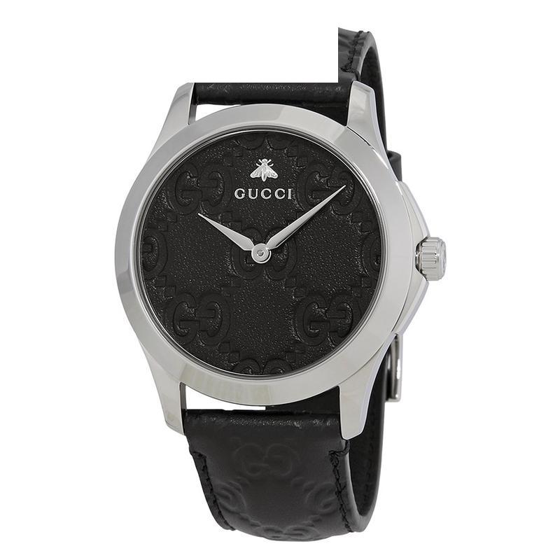 古驰(gucci)永恒小蜜蜂黑色皮带中性男女款腕表ya1264031代购 ya