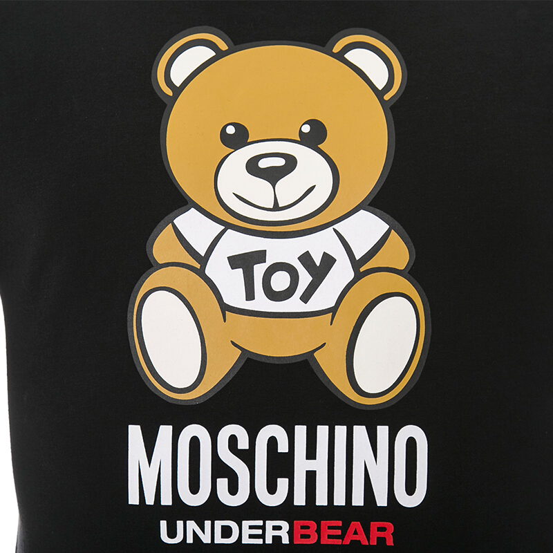 moschino 莫斯奇诺 男士黑色棉质小熊图案长袖t恤 黑色a1930 8108