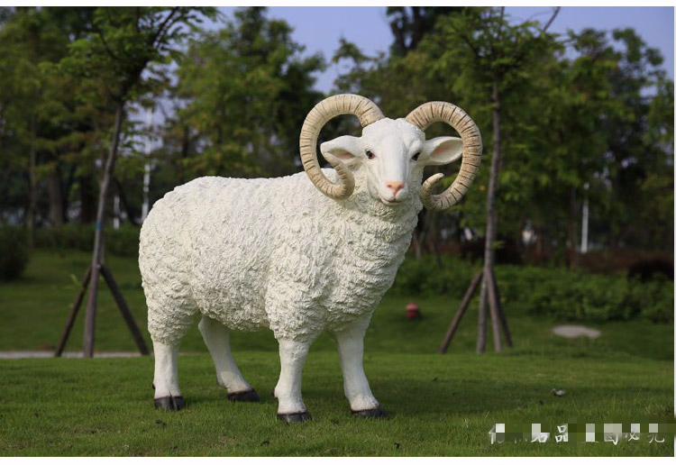 户外园林农场树脂仿真动物羊摆件可爱小绵羊工艺品雕塑景观装饰品