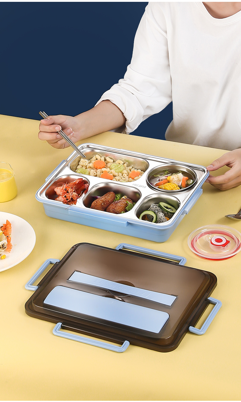 饭盒学生中学生304不锈钢饭盒学生大容量上班族保温食堂便携分格隔