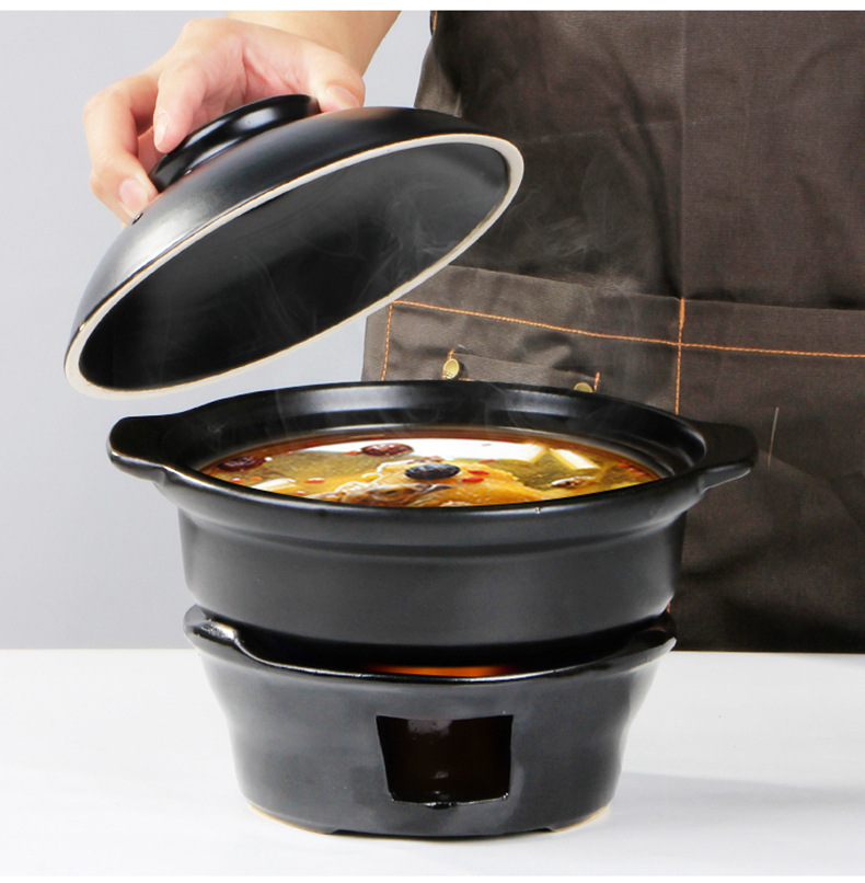 干烧锅陶瓷固体酒精炉商用干烧砂锅炖锅煲仔饭专用炖肉煲陶瓷锅煲仔锅