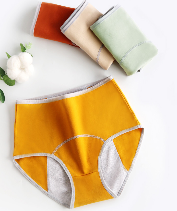 恒源祥同款安全裤生理内裤女经期高腰棉透气大码姨妈 128:2条组1:焦糖