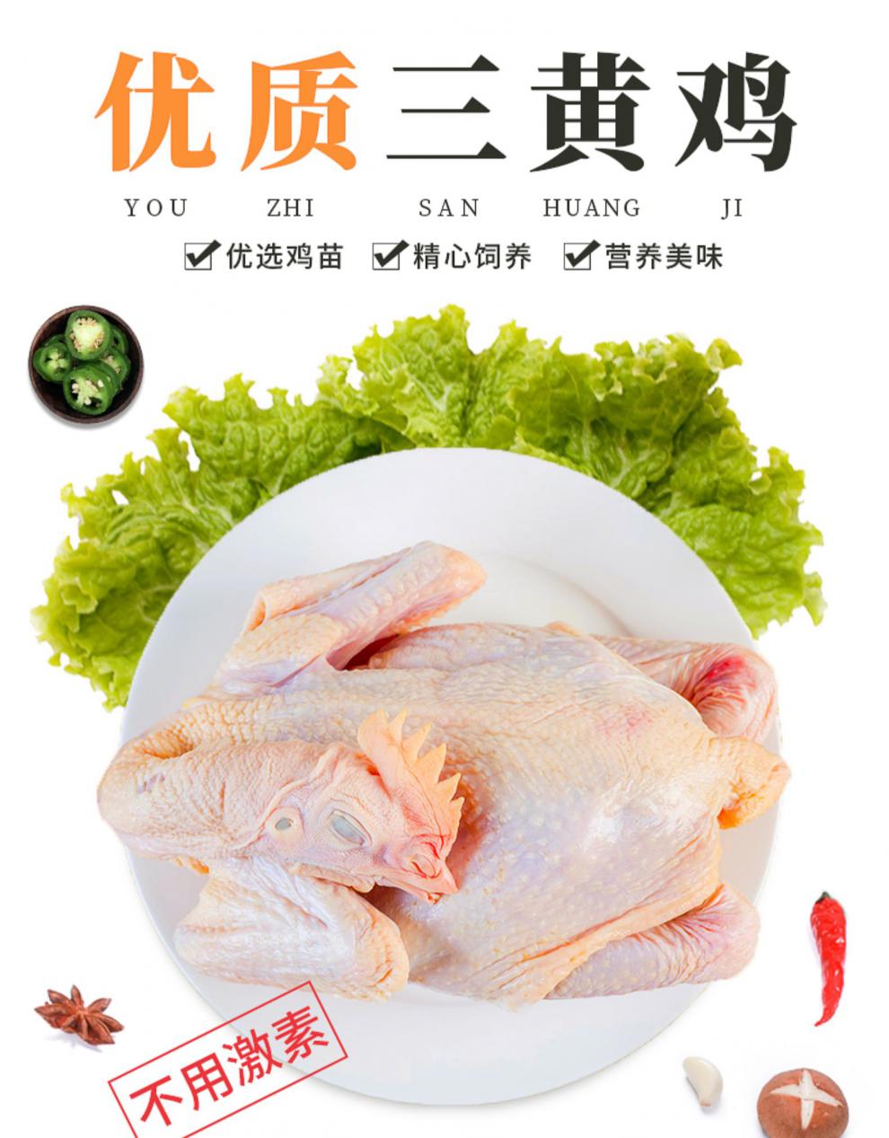 棠鲜生三黄鸡土鸡2只装整只走地鸡整鸡笨鸡炖鸡