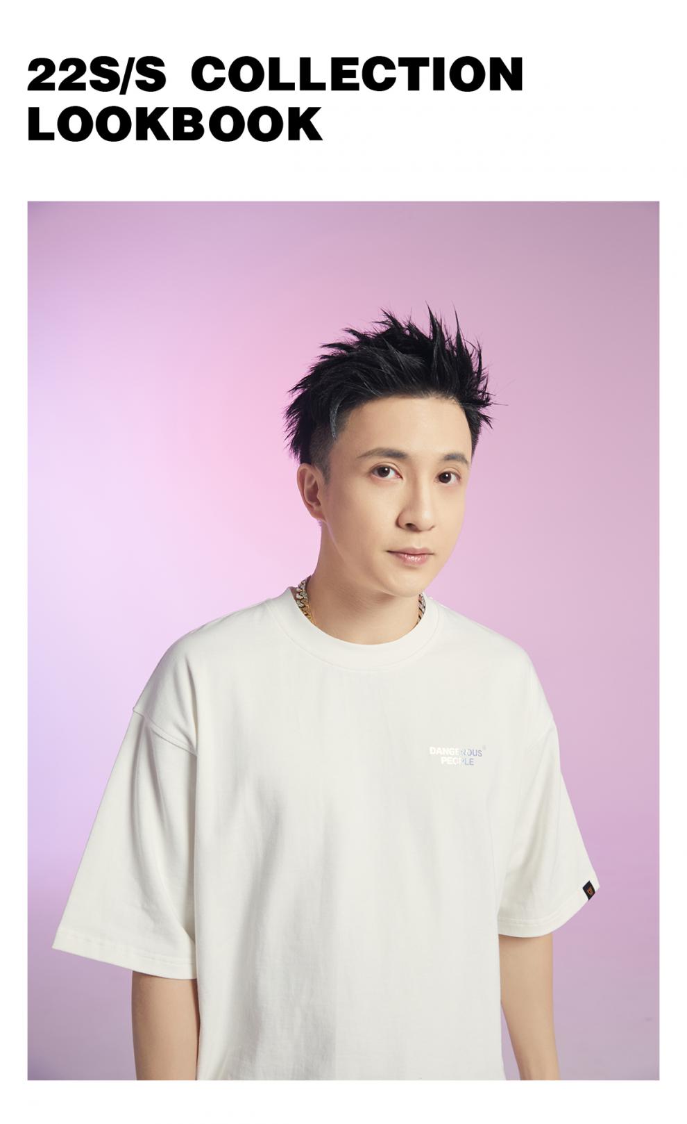 dangerouspeople潮牌dsp薛之谦幻彩烫膜纸袋人夏短袖潮流t恤男女黑色l