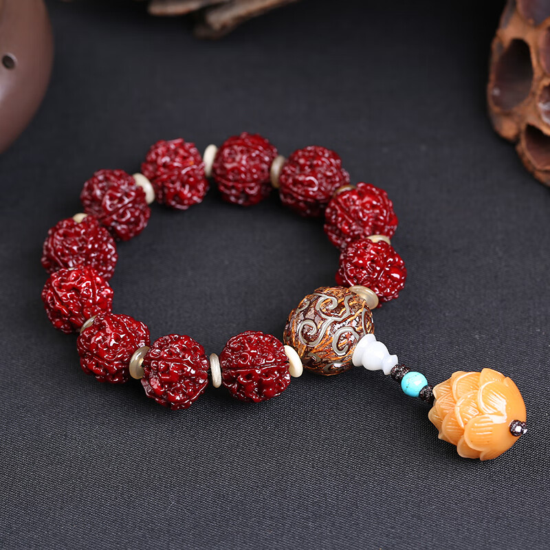 时尚配饰正宗尼泊尔五瓣机刷包浆玉化爆肉大金刚菩提子佛珠手串老金刚