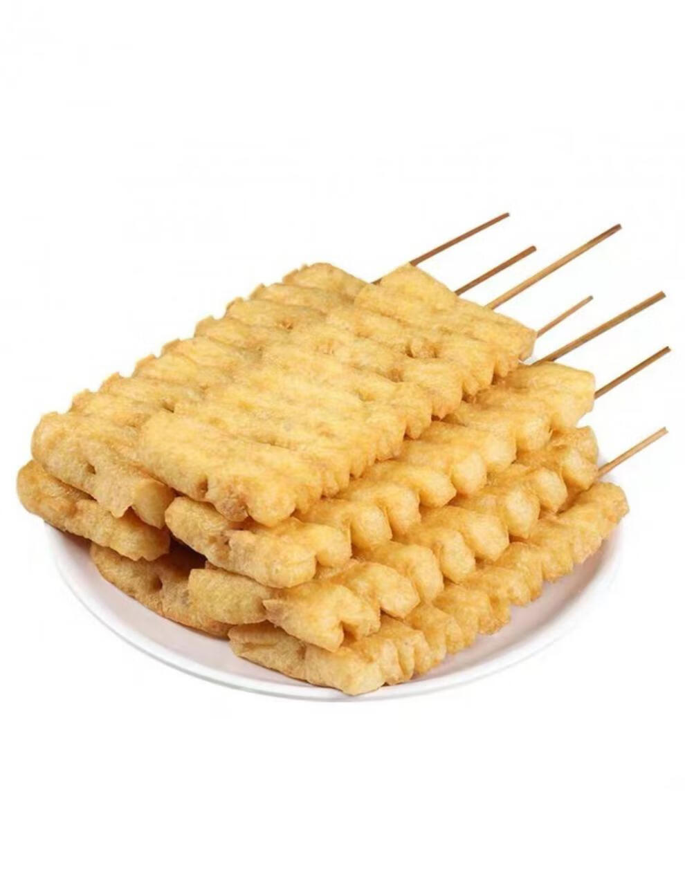 豆排100串新鲜冷冻水煮豆腐干泡串麻辣烫火锅豆腐串兰花串关东煮 商用