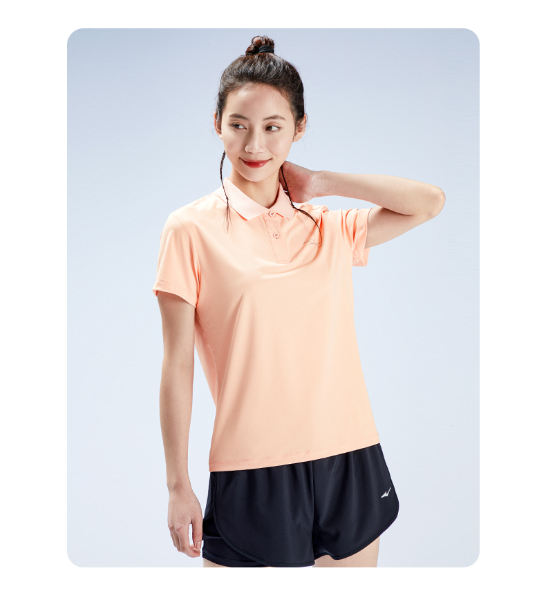 鸿星尔克短袖女运动t恤女装2022夏季半袖polo翻领透气速干t恤衫女