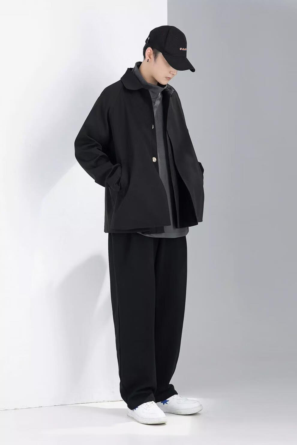 「gaha」日系cityboy风立体裁剪短款肯巴风衣外套男宽松夹克上衣