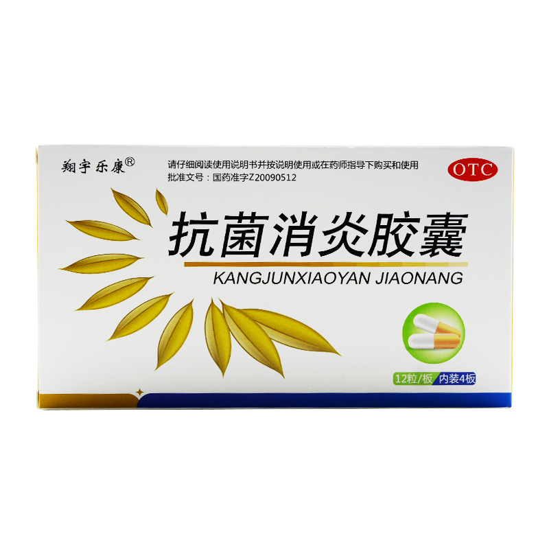 翔宇乐康抗菌消炎胶囊48粒风热咽喉肿痛牙痛jm1盒装