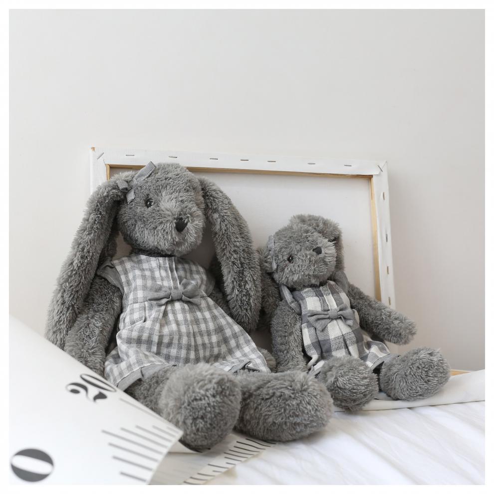 迪士尼北欧田园穿衣公仔毛绒玩具灰兔玩偶女孩居风布娃娃生日礼物ins