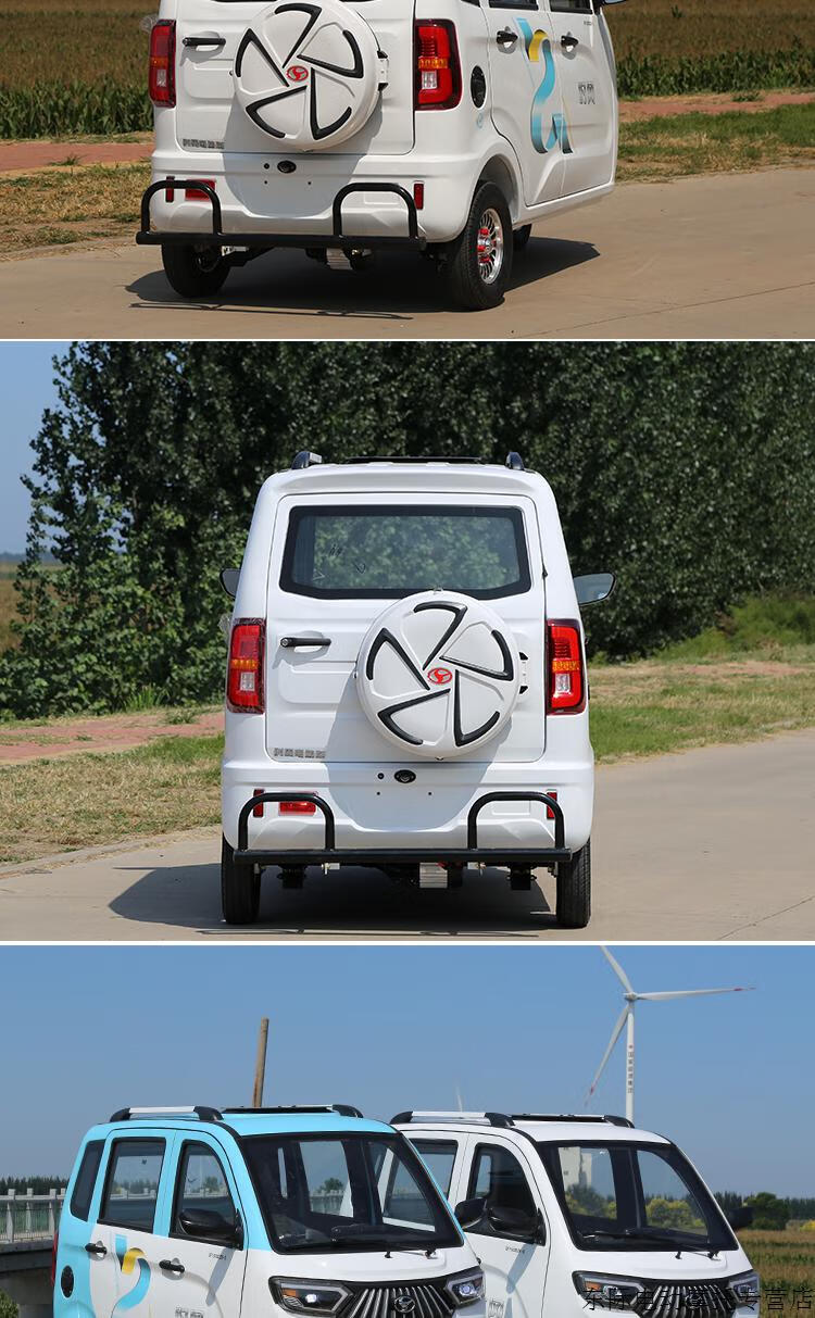 时风电动三轮车全封闭成人国标可上牌家用油电两用代步车新能源 山区