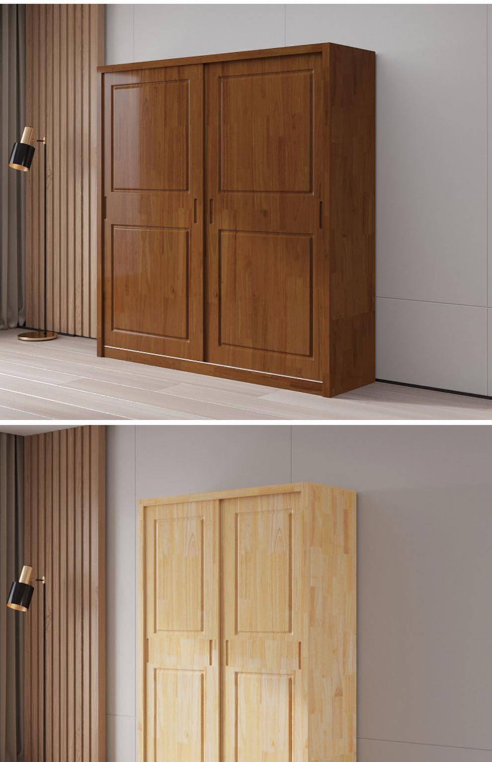 华为hua智选生态通用全松木衣柜推拉门简约现代卧室实木2门3门大衣柜