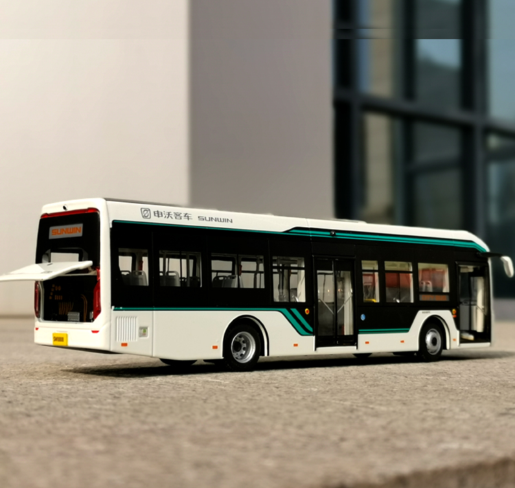 142宇通客车模型u12黑金刚上海纯电动新能源公交巴士合金车模宇通u12