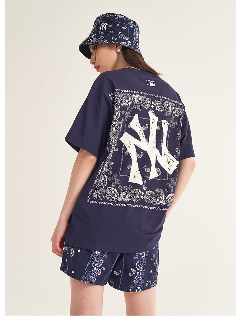 ny男女情侣t恤腰果花大logo短袖休闲潮22春夏新款ts520h33纽约粉红色s